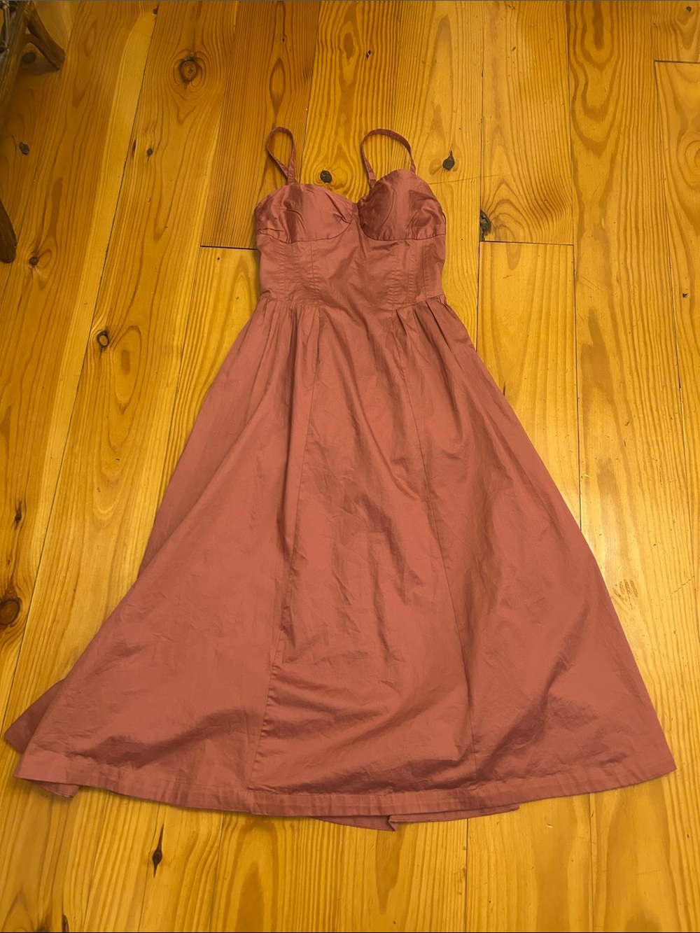 Abercrombie & Fitch Dusty Rose Spaghetti Strap Midi Dress